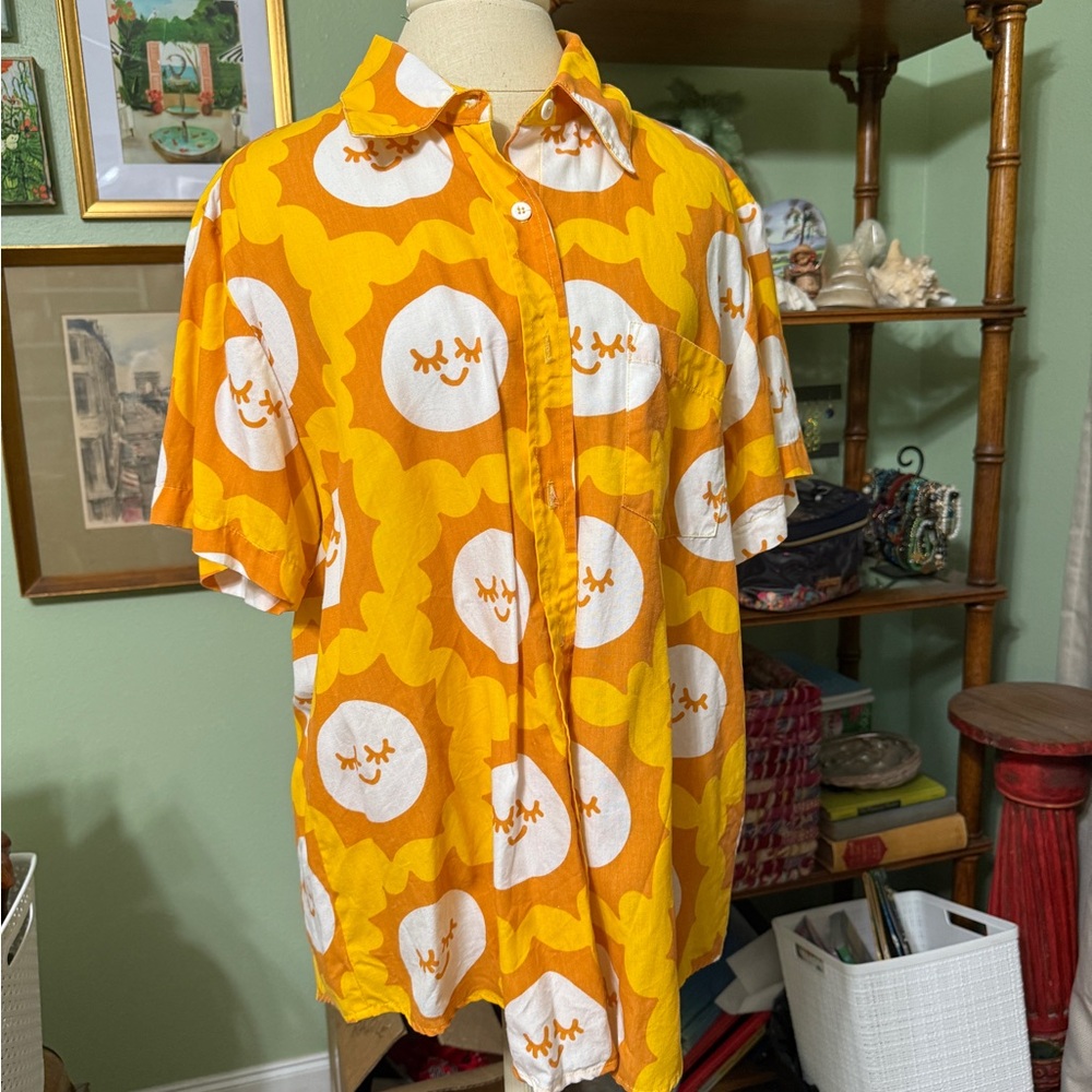 Big Bud Press Yellow and White Patterned Men's Shirt
